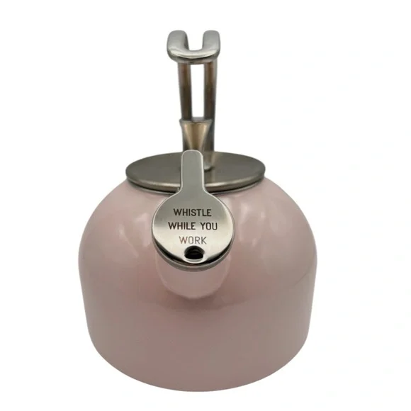 KATE SPADE Whistling Tea Kettle with Stainless Handle in Pale Pink — GIRLIE VIBE - Picture 5 of 6